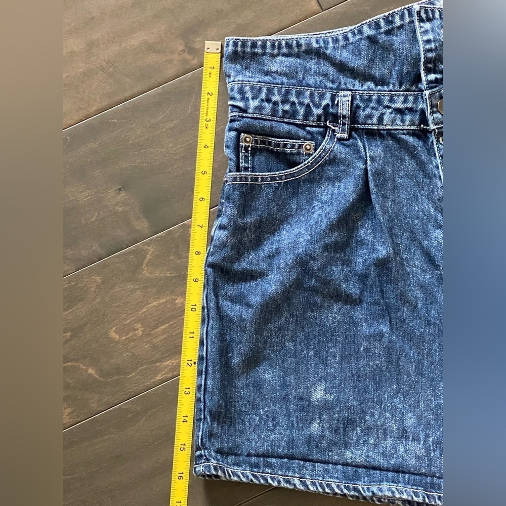 Denim High-Waisted Women's Flared Wide Leg 80’s 90’s Style Shorts - Picture 9 of 9